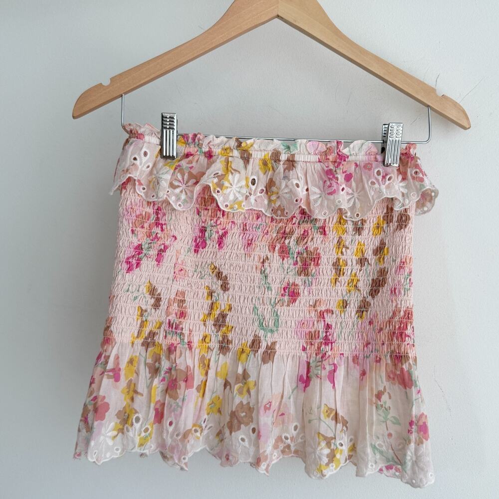 Polo Ralph Lauren Top Small Floral Strapless Smocked Eyelet Coquette Romantic - Picture 4 of 8